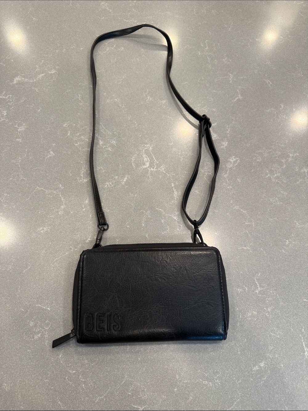 BEIS Black Convertible Crossbody Wallet Bag